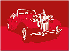 Season’s greetings and best wishes for happiness in the New Year. Classic Car Greetings H1311U-A
